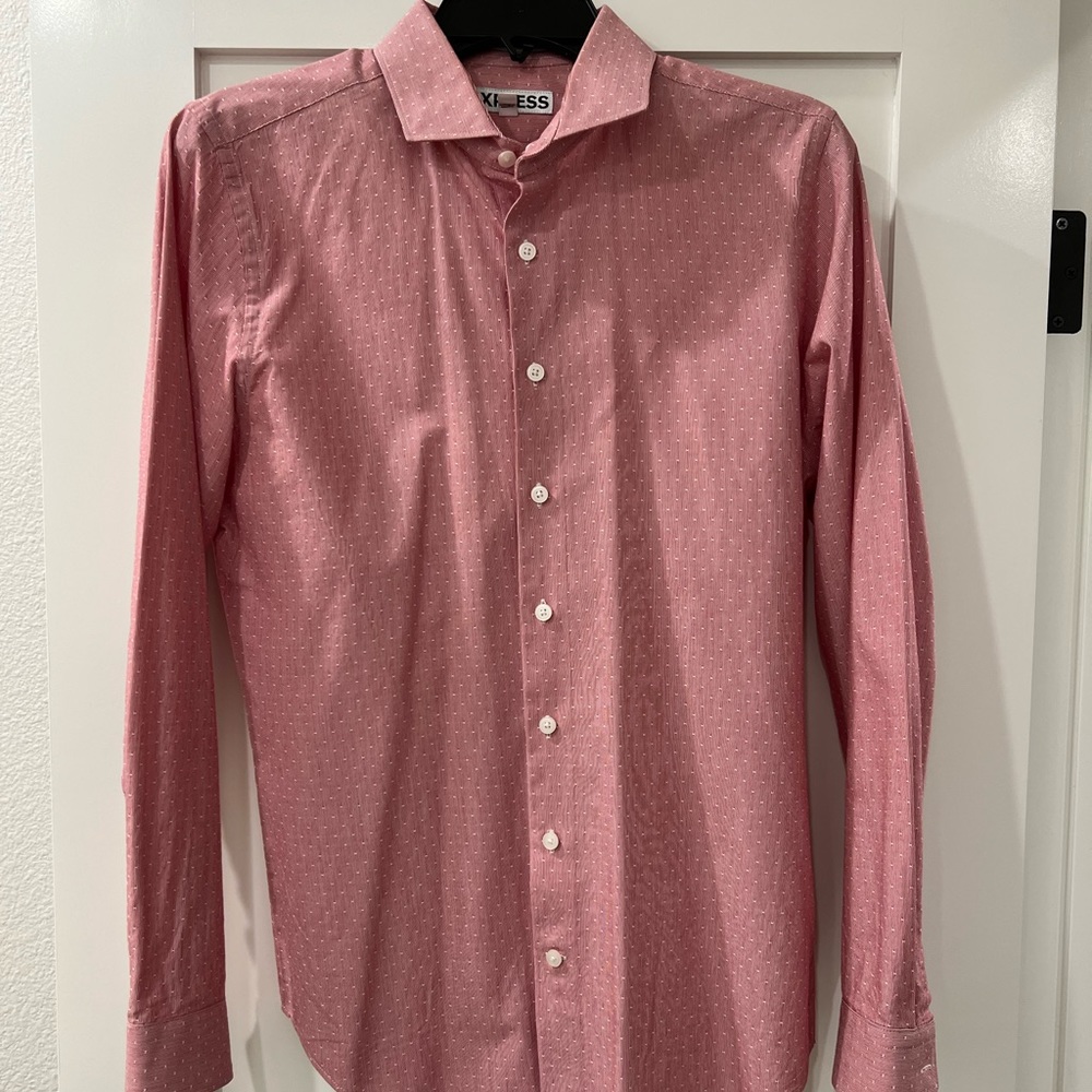 Pink Express Mens Long Sleeve Button Down Shirt